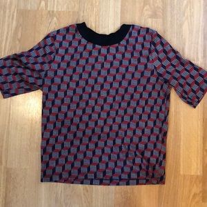 Geometric knitted top from top shop
